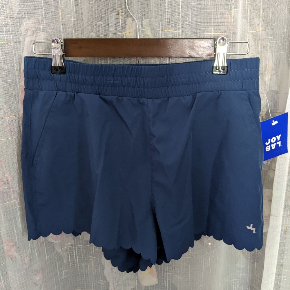 NWT blue scalloped athletic shorts by Joy Lab